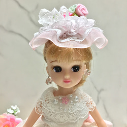 リカちゃん用着せ替えドレス　可愛い桜と薔薇のドレス　パニエ付き 12枚目の画像