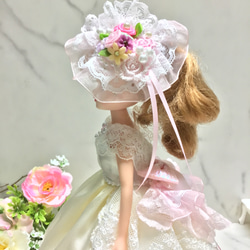 リカちゃん用着せ替えドレス　可愛い桜と薔薇のドレス　パニエ付き 17枚目の画像