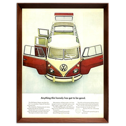 フォルクスワーゲン 1960年代 アメリカ ヴィンテージ 広告 額付 ポスター 3枚目の画像