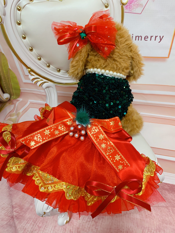 完成品モミの木カラーのクリスマスドレス 15枚目の画像