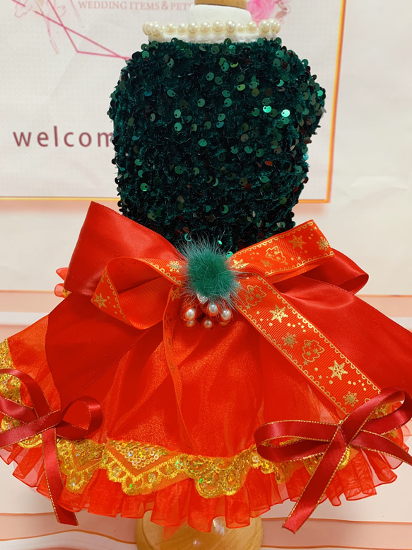 完成品モミの木カラーのクリスマスドレス 8枚目の画像