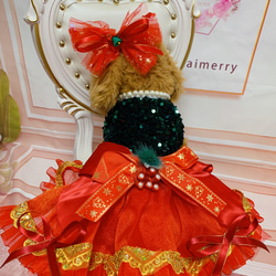 完成品モミの木カラーのクリスマスドレス 2枚目の画像