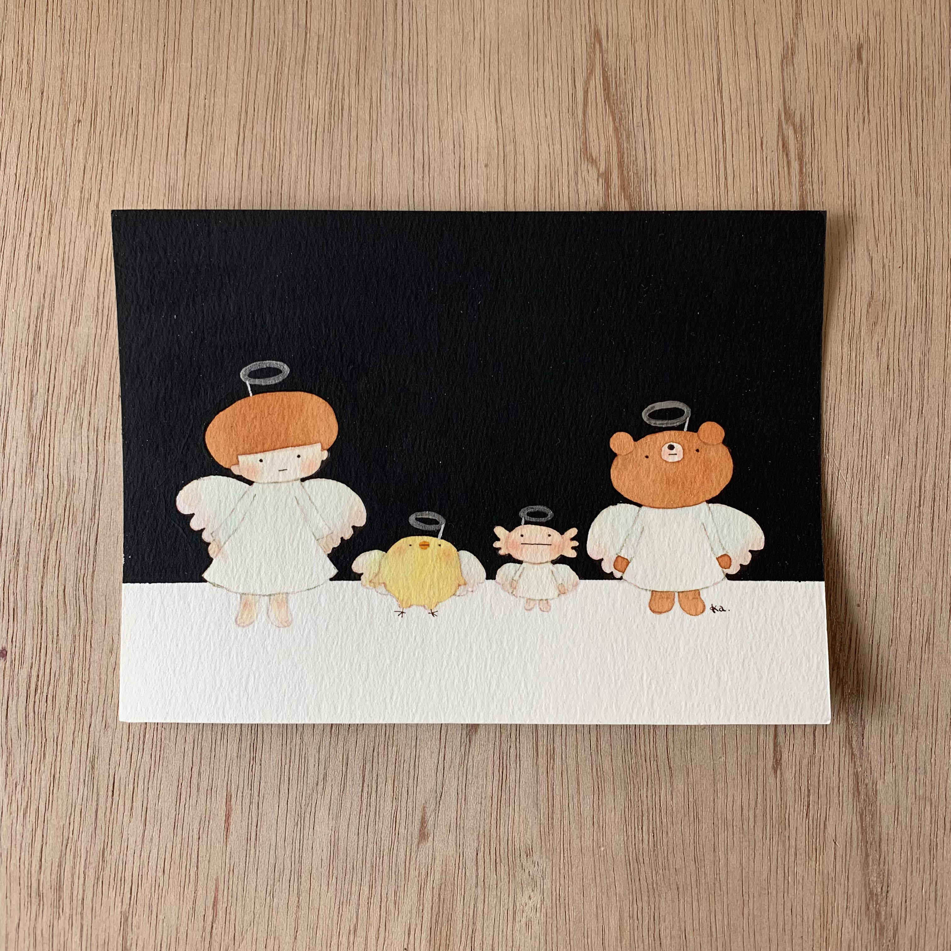 「天使たち」キラキラ原画　送料無料