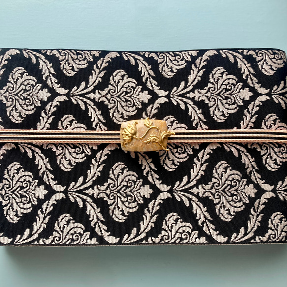 ✤菊目石（フォシルコーラル）と芥子の帯留め✤ アール・ヌーヴォー 7枚目の画像