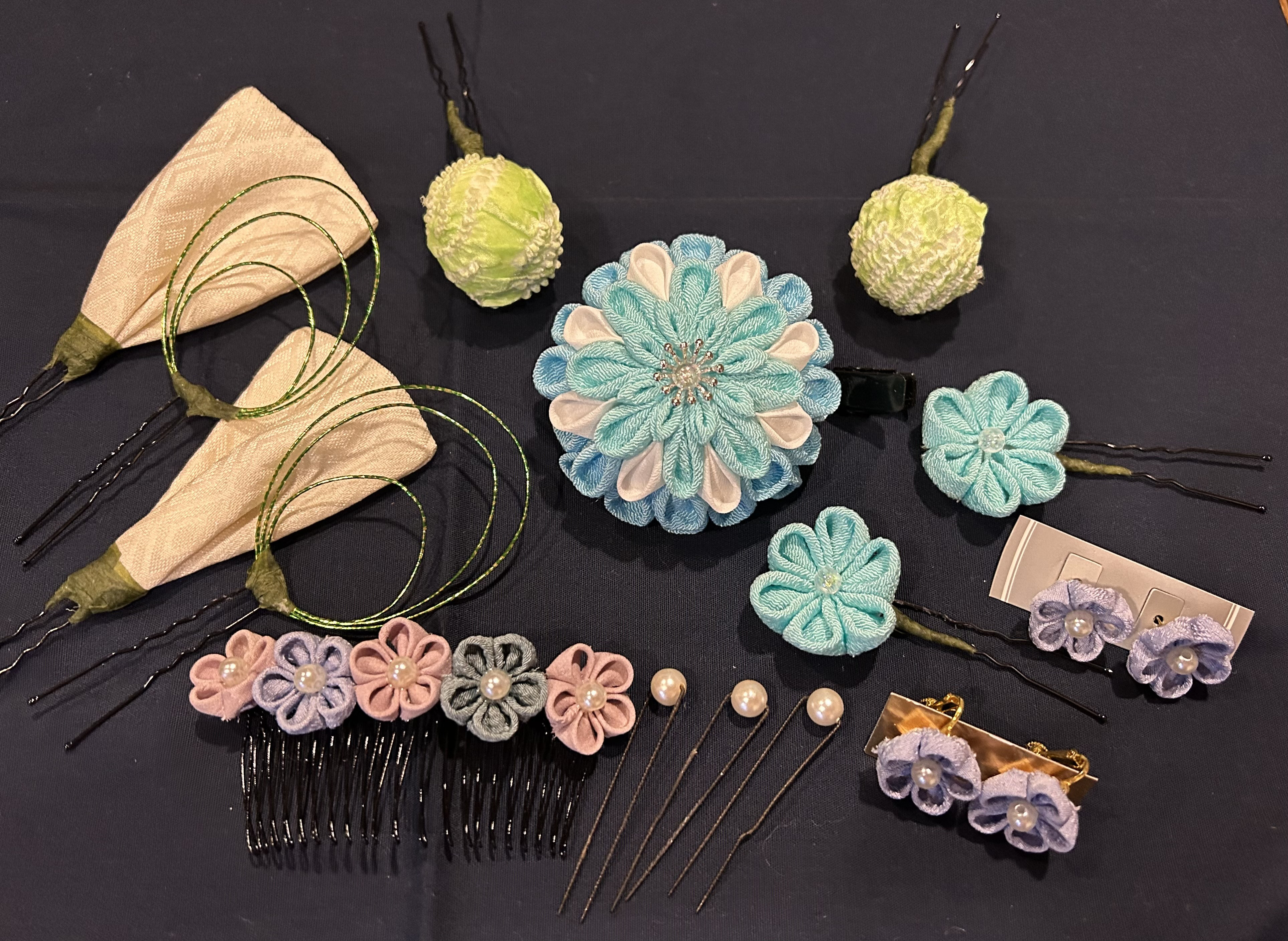creema限定　つまみ細工　卒業式　ヘアー髪飾り　成人式、七五三、お正月、ひな祭り　結婚式、前撮14点セット