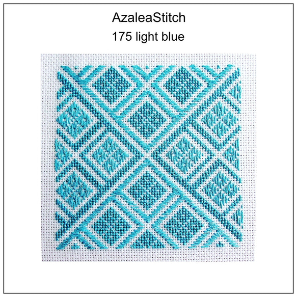 刺しゅう図案 175 「水色」 light blue （クロスステッチ+ストレート