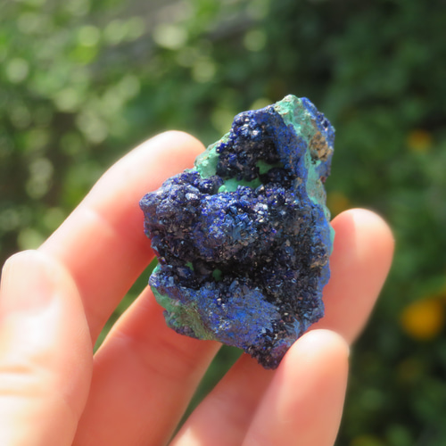 美しい鉱物標本】地球のかけらのようなアズライト（マラカイト共生