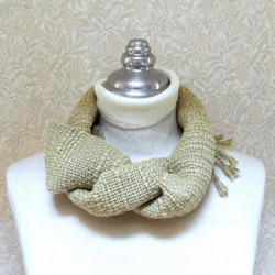 草木染毛糸の手織りマフラー　Ｍ-148 3枚目の画像