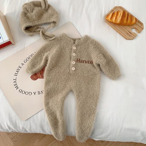 即納《 お名前入り✨ 帽子 + ロンパース 2点セット 》出産祝い