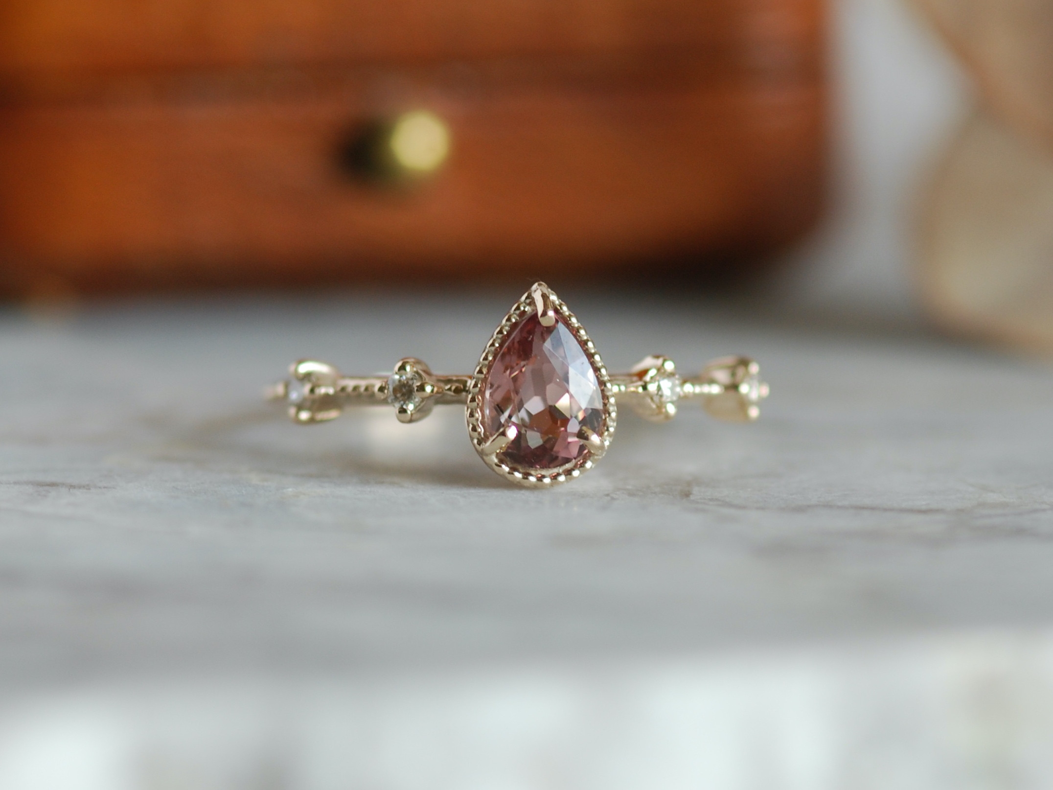 フルーツトルマリン＆ダイヤモンド リング / K10YG【1点限り】