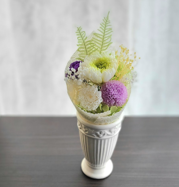 水替え不要】お供え お悔やみ 花束 プリザーブドフラワー - 【上品】