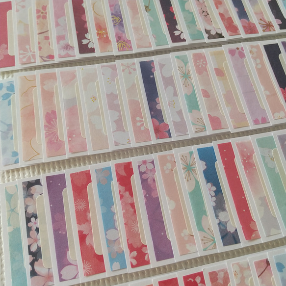 ミニメッセージカード#1549☆100枚　桜柄　コメントカード 5枚目の画像