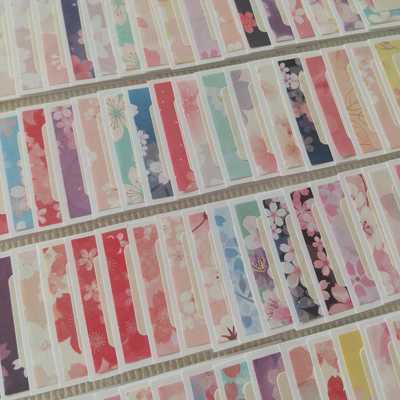 ミニメッセージカード#1549☆100枚　桜柄　コメントカード 3枚目の画像