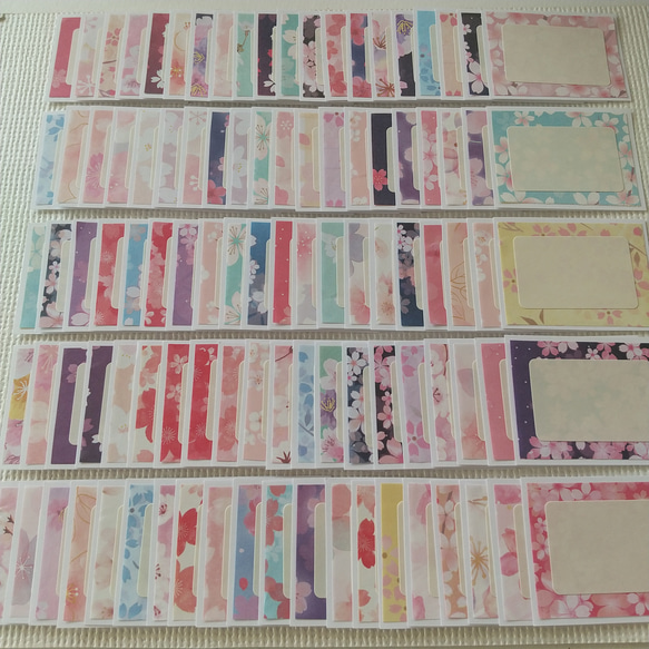 ミニメッセージカード#1549☆100枚　桜柄　コメントカード 1枚目の画像