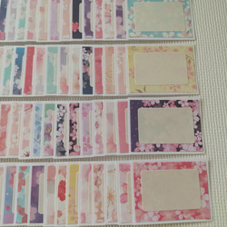ミニメッセージカード#1549☆100枚　桜柄　コメントカード 2枚目の画像