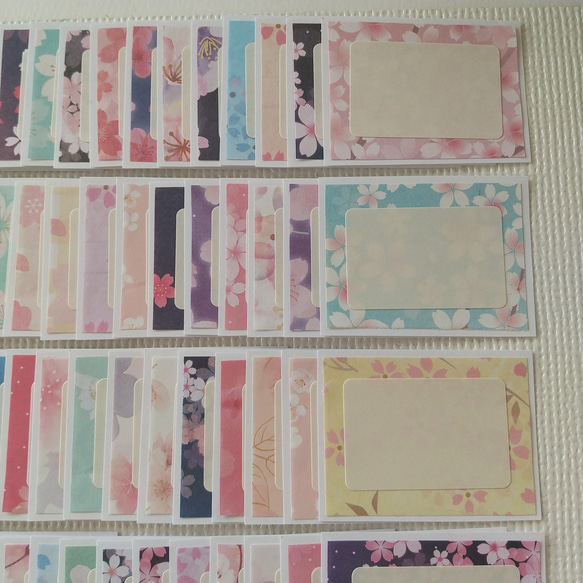 ミニメッセージカード#1549☆100枚　桜柄　コメントカード 4枚目の画像