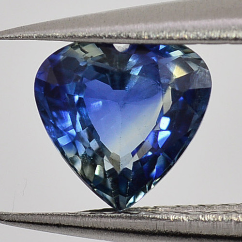 ソ付 ブルー サファイア 0.706ct ルース ハートシェイプ バイカラー系 