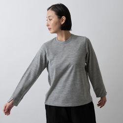 HANDROOM WOMEN'S ウールジャージー クルーネックカットソー navy｜ladies｜2size 2枚目の画像