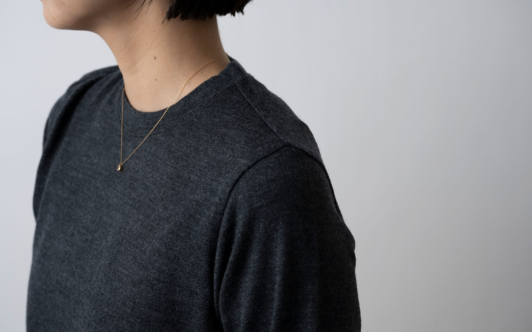 ウォッシャブルウールクルーネック lightgrey｜ladies 2size｜HANDROOM WOMEN'S