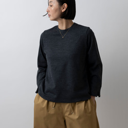 HANDROOM WOMEN'S ウールジャージー クルーネックカットソー lightgrey｜ladies｜2size 5枚目の画像