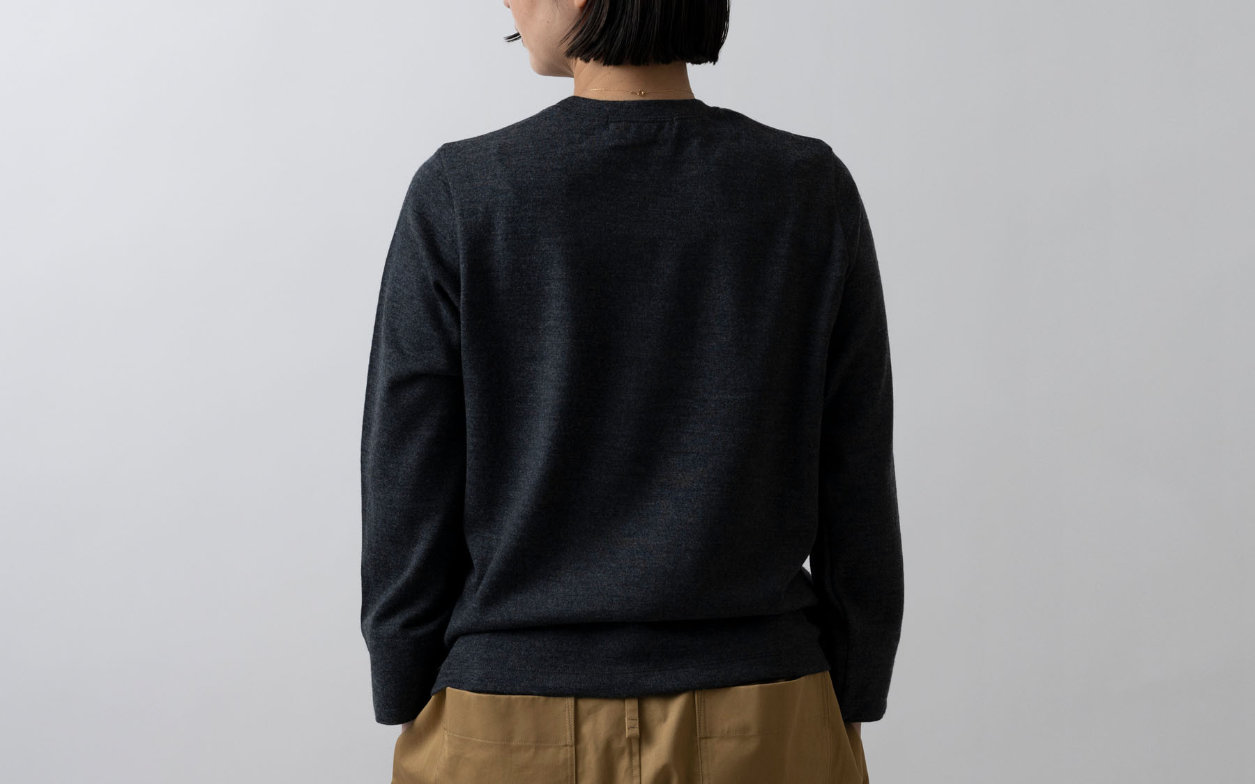 ウォッシャブルウールクルーネック lightgrey｜ladies 2size｜HANDROOM WOMEN'S