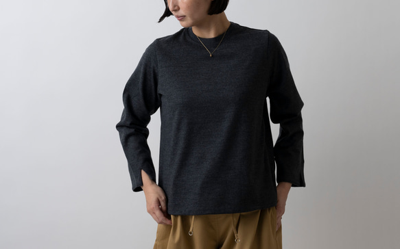 HANDROOM WOMEN'S ウールジャージー クルーネックカットソー chacoal｜ladies｜2size 1枚目の画像