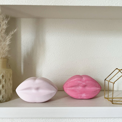 インテリア雑貨 セメントオブジェ リップ くちびる 置物 その他