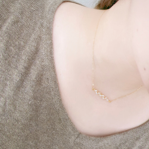 14kgf】マーキスカット キュービックジルコニアネックレス クリスマス