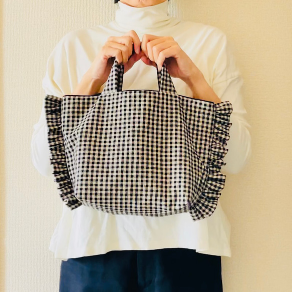 サイコベアギンガムチェック柄バッグ肩がけTYPE