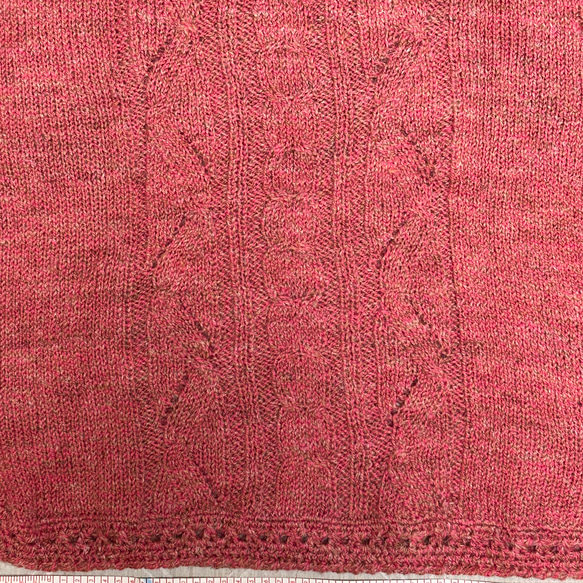 手編み　ニット　薄紅色　ベスト　半袖 5枚目の画像