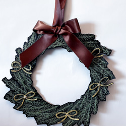 青紫の三日月リース 瑠璃玉アザミ ドライフラワーリース リース