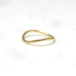 Pure Circle Curve Ring / K18 Gold 金指輪  / 受注製作ゴールド　オーダーメイド 2枚目の画像