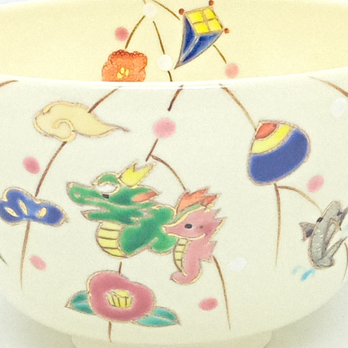 京焼　干支絵馬亥　抹茶茶碗　【新品未使用】 京焼 干支絵馬亥 抹茶茶碗 【新品未使用】