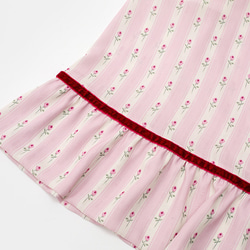 ローズピンクのフレンチガールの甘いラペルドレス、光の透過を防ぐ綿の裏地が付いた宮殿スタイルのドレス 6枚目の画像
