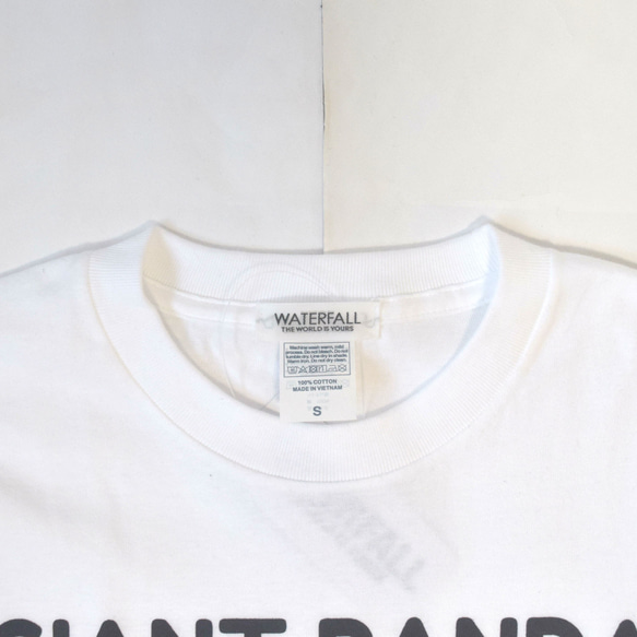 パンダ長袖Tシャツ「シャンシャンバイオリン」ホワイト Mサイズ  WATERFALLオリジナル商品 3枚目の画像