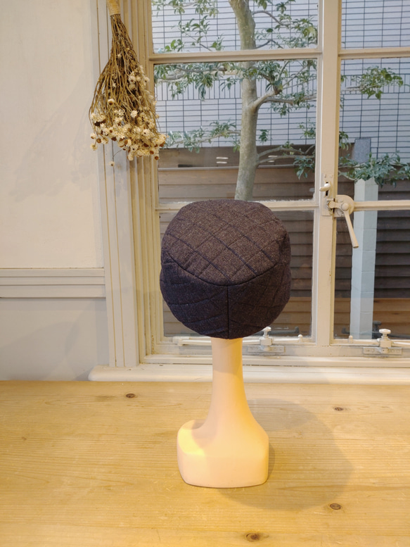 quilting cap re wool navy 3枚目の画像