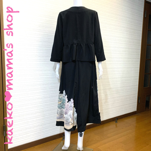 フォーマルツーピース✿黒留袖✿和モダン(着物リメイク フォーマルツーピース✿黒留袖✿和モダン(着物リメイク