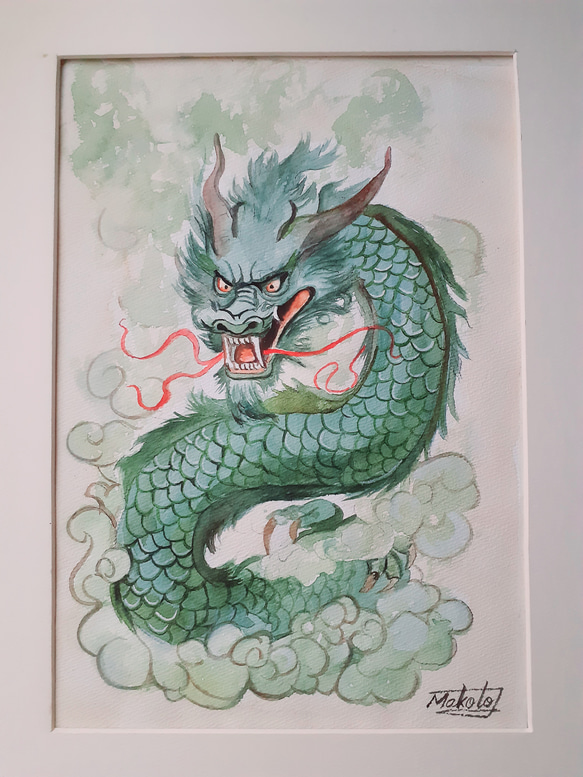 年末のプロモーション特価！ 水彩画 16772747｜Creema 通販 makochin 絵画 2024年干支/龍 絵画