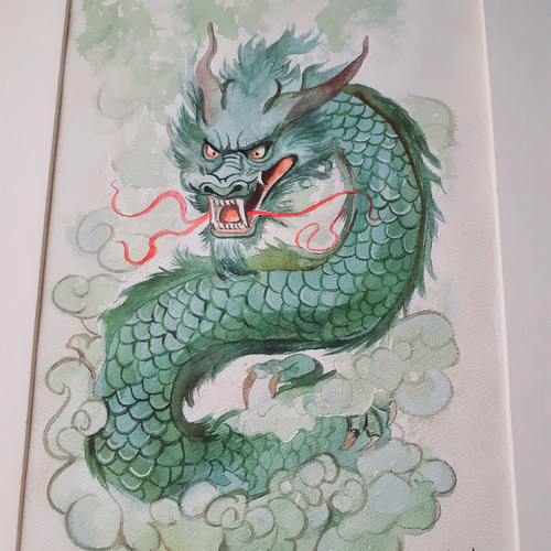 水彩画 2024年干支/龍 絵画 makochin 通販 16772747｜Creema