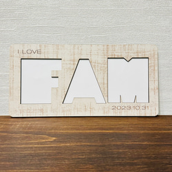 木製フォトスタンド “FAM”  写真立て Photo Stand Album インテリア お母さん 家族 お父さん 3枚目の画像