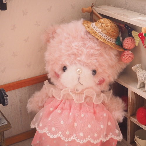 ビンクのふわふわクマさん☆ぬいぐるみ あみぐるみ kotori 通販