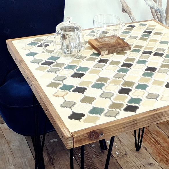 アンティークタイル　カフェテーブル 受注制作品決済終了後 7日～14日で発送させて頂きます M1681780901(12900円)