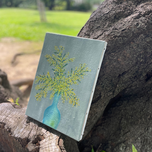 油絵 絵画 ミモザの花【四切】 油絵 絵画 ミモザ 【四切木製】 - arashi1783 - BOOTH
