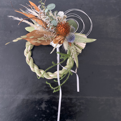 再販］雲竜柳 辰年 しめ縄リース しめ飾り お正月飾り しめ縄リース