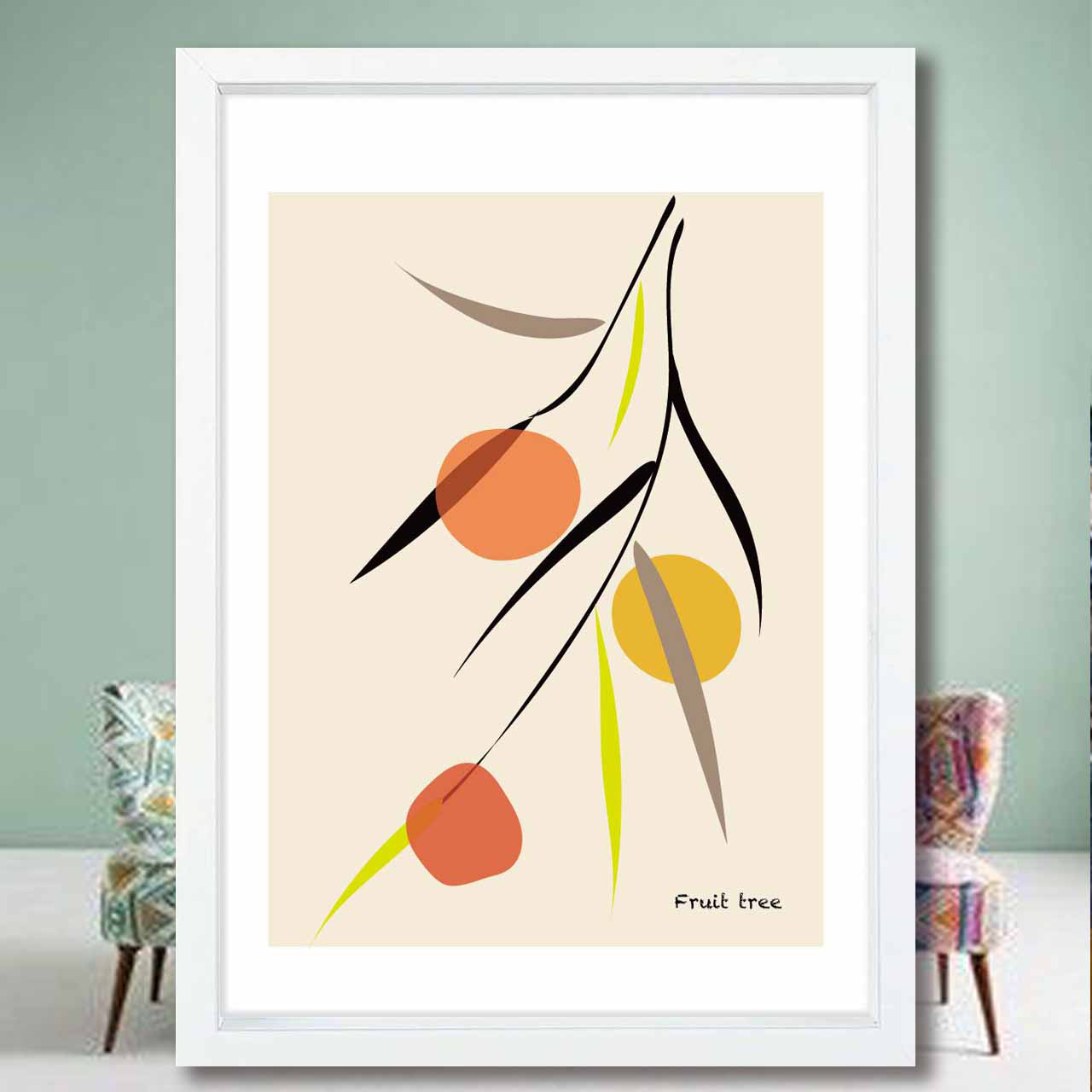 フルーツの小枝　イラスト　ポスター　A4 A3 A2 A1　アートポスター　アート/sei/新着順検索　2147