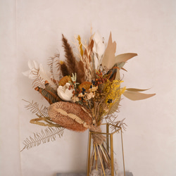 イエロー×ブラウンブーケ ウェディングブーケ 前撮り ブーケ