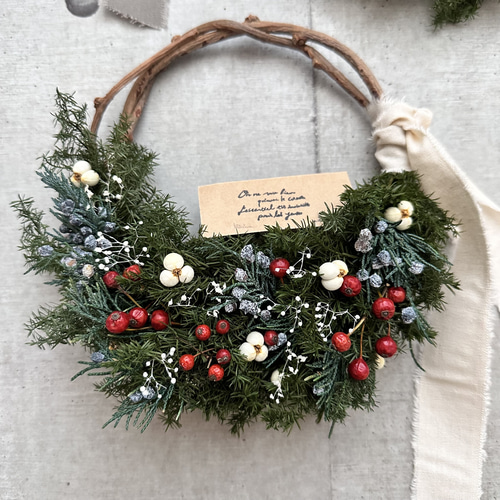 再…販！受注！クリスマスハーフリース リース la vonde fleur 通販