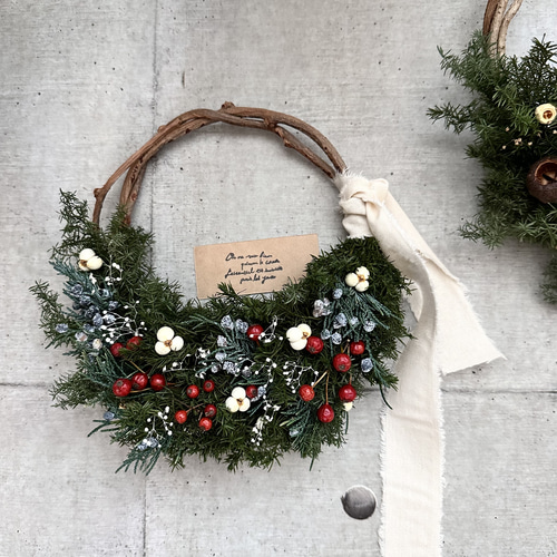 再…販！受注！クリスマスハーフリース リース la vonde fleur 通販