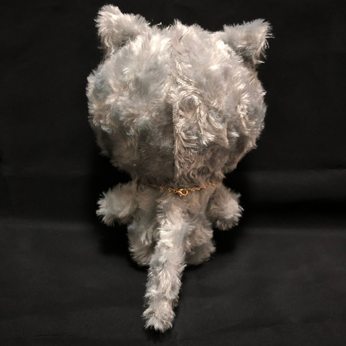 b177 ぬい服 12cm ちびぐるみ 着ぐるみ おすわり 顔付グレー 黒