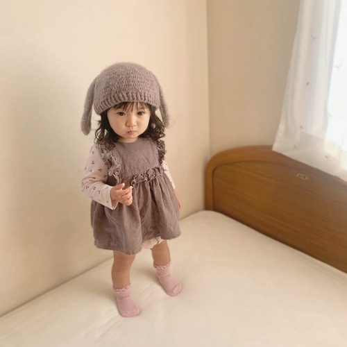 新品未使用】【⠀2個セット】うさ耳 帽子 ニット帽 ベビーキッズ